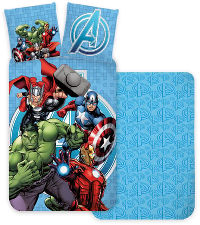 Marvel Avengers Dekbedovertrek Blauw - 140 x 200 cm - 70 x 90 cm
