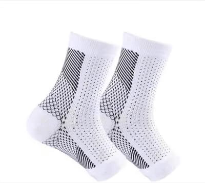 ***Steun Sokken Wit - Wandel sokken Sportsokken - Outdoor sokken - Reissokken - 1 paar - Teenloze sokken - Steunsokken Compressie - Steunkousen - Maat 40-44 van Heble® ***