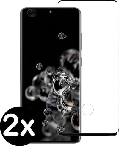 Screenprotector - 2 Stuks - Geschikt voor Samsung Galaxy S20 Ultra - Extra Sterk - Beschermglas - Gehard Glas - Tempered Glass - Screen Protector