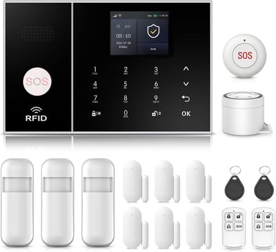 Alarmsysteem Thuis - Beveiligingssysteem Woning - Veilige Woning - Dubbel Netwerk Wifi 4G - 16x10x2 cm - Zwart
