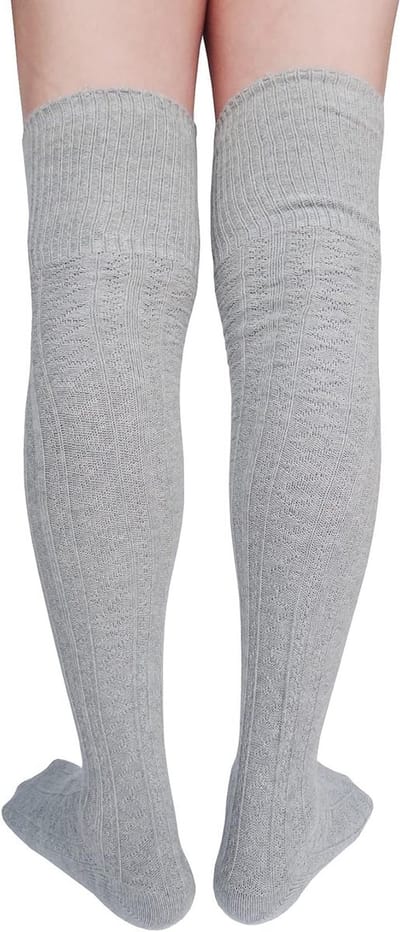 Dikke Warme Overknee Kousen voor Dames en Meisjes - Gebreide Katoenen Lange Kousen voor Koude Dagen