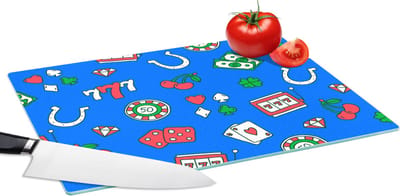 Glazen Snijplank - 39x28 - Patronen - Casino - Gokkast - Poker - Snijplanken Glas