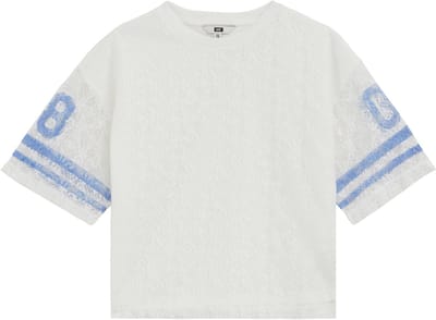WE Fashion Meisjes oversized jersey T-shirt van kant