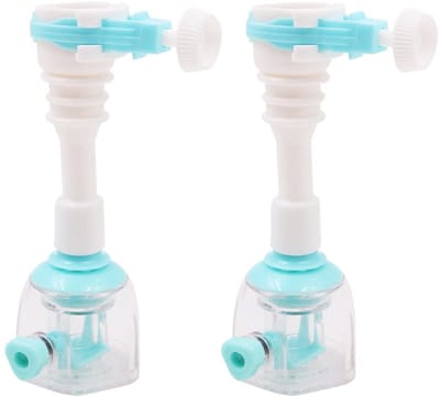 Dailygoods- Kraanverlengstuk Verstelbaar 12,5 cm - 2 Stuks - PVC - Waterafvoer - Ronde Uitloop 15-23 mm - Duurzaam en Corrosiebestendig - Kraanslang