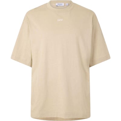 Off White Heren Arrow Skate Belettering Crew Hals T-shirt (Bruin/Wit)