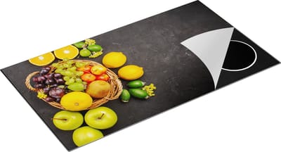 Chefcare Inductie Beschermer Fruitmand op Zwarte Marmer - Fruit - 95x50 cm - Afdekplaat Inductie - Kookplaat Beschermer - Inductie Mat