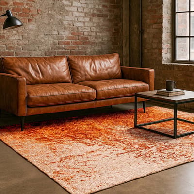 Binnen & Buiten Vloerkleed - 80 x 150 cm - Lola&Moi Reflect Sun Fire - Laagpolig Tapijt - Gerecycled PET - Made in Belgium - Circulair
