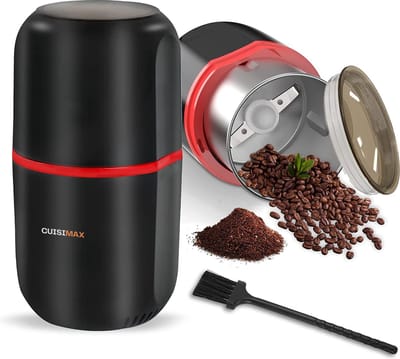 Cuisimax Elektrische Koffiemolen – 150W – Koffiebonenmaler en Kruidenmolen – RVS Maalmessen – One Touch Bediening – 120g Capaciteit