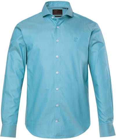 JP 1880 - Heren - Zakelijk overhamd lange mouwen haaienkraag Modern-Fit - Duifblauw - Maat 3XL