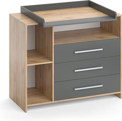 Vicco Oskar Commode – 113 x 100 cm Antraciet/Sonoma