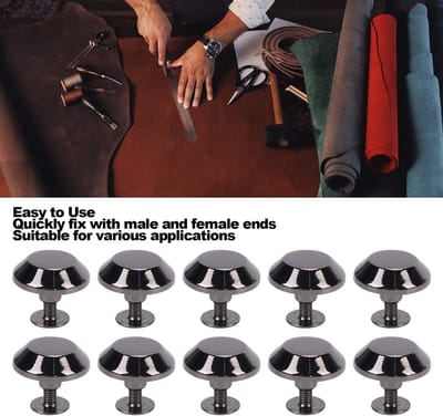 Dailygoods- Klinknagels 20-delige Set - Schroefklinknagels - Punkoorknopjes - Zilveren/Zwarte Legering - Efficiënte Installatie - Gebruiksvriendelijk Ontwerp - Studs