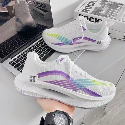 Lente Nieuwe Sportschoenen Schokabsorberend Vliegend Weefsel Ademend Lichtgewicht Luchtkussen Damesschoenen Jeugd Sport Hardlopen Damesschoenen 40 black