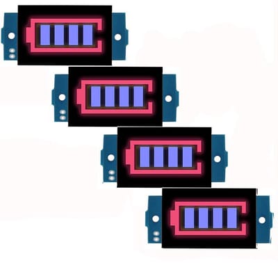 Batterij Indicator Module - Capaciteitsmeter LED - Accu Controleren - 4 Secties Display - 6S 25.2V - Blauw