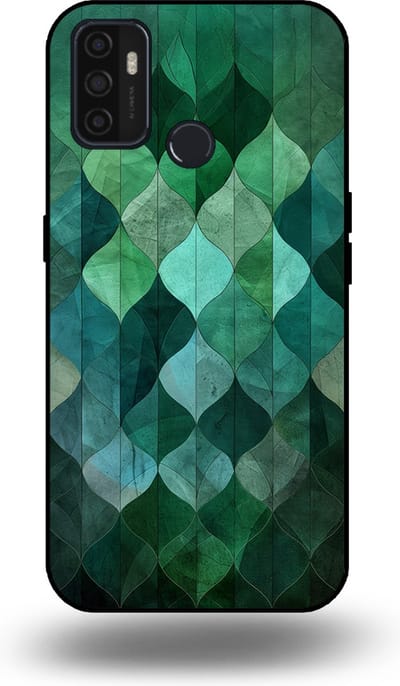 Smartphonica Telefoonhoesje geschikt voor OPPO A32 / A53 / A53s met groene bladeren opdruk - TPU backcover case green leaf design - Groen geschikt voor Oppo A32;Oppo A53;Oppo A53s