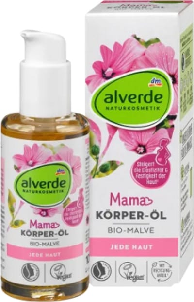 Alverde Naturkosmetik | Mama Lichaamsolie - Kruiden - 100 ml | Zwangerschap Musthave - Voor Elastische en Stevige huid