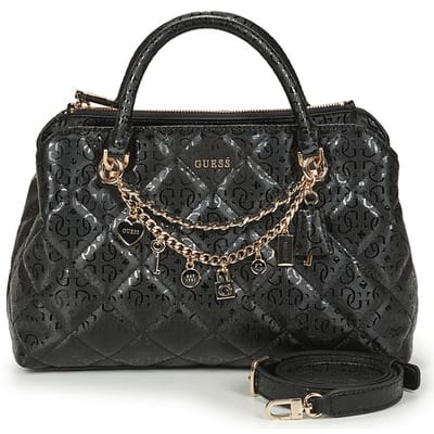 GUESS handtas schoudertas Libby Two Compartment Tote Black zwart