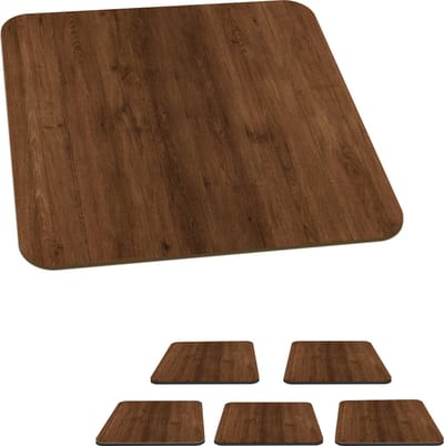 Onderzetters voor glazen - Hardhout - Patronen - Bruin - 10x10 cm - Glasonderzetters - 6 stuks