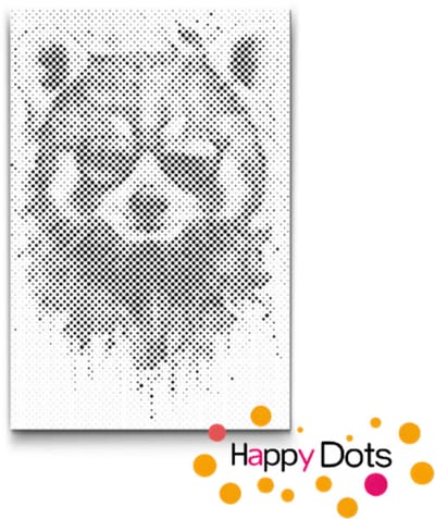 HappyDots DOT Painting Gekke dieren - Rode Panda - 20x30cm