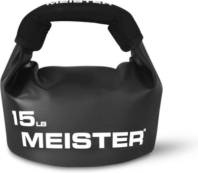 Draagbare Zand Kettlebell - Zachte Zandzak Gewicht - 15lb / 6,8kg - Zwart voor Thuis Fitness
