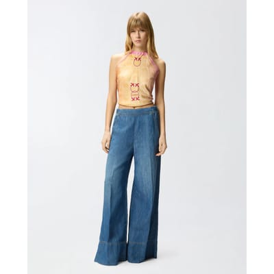 Pinko strandbroek licht denim ss26