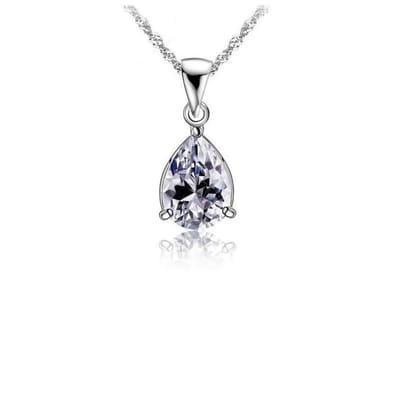 Aramat Jewels | Halskettingen | Luxe Zilveren Dames Halskettingen met hanger | Druppel/Zirkonia/10x8mm | |1,5mm | Zilver | Volwassenen | Verkleurd niet