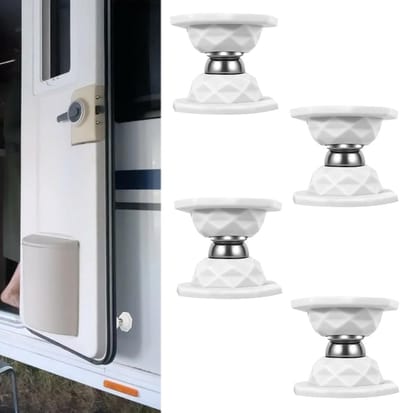 Deurstopper Magnetische ritssluiting voor buiten - 4 stuks camper deurvergrendeling - met schroeven - silicagel - voor caravans