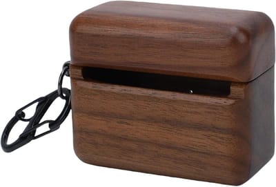 Oordopjes Hoesje - Beschermhoes Case - Oordopjes Beschermen - Handgepolijst Walnoothout - 9 x 9 x 4 cm - Bruin