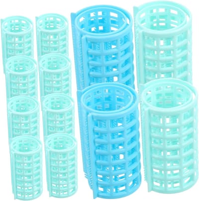 Haarrollers Set - Krulspelden Krullers - Haar Styling - Zelfklevend Materiaal - 12 Stuks - Assorti