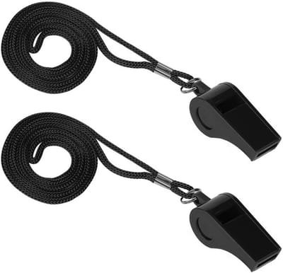 Dailygoods- Sportfluit 2 Stuks - Kunststof Fluit - Coachfluit met Draagkoord - Luid Scheidsrechtersfluit - Gymfluit voor Noodgevallen - Afmeting 51x21x17mm - Fluitje