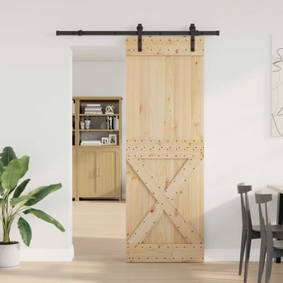 vidaXL - Schuifdeur - NARVIK - 80 - x - 210 - cm - (152,5 - cm) - Naturel - en - Zwart