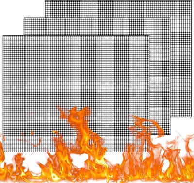 Herbruikbare en hittebestendige BBQ grillmatten - 3-delige set, vierkant 40 x 50 cm, anti-aanbak en perfect voor gasgrills