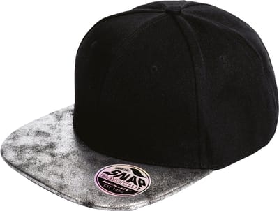 Result Bronx Flat Glitter Peak Snapback Cap RH87 - BLACK/SILVER - One size