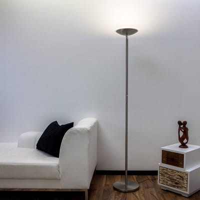 Lindby LED vloerlamp Malea, nikkelkleurig, dimbaar, 180 cm