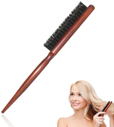 JHUBERS- Haarborstel Varkenshaar - Houten Handvat - Antiklit - Stylingtool voor Krullend Haar - Comfortabele Grip - Duurzaam en Huidvriendelijk - Stylingborstel