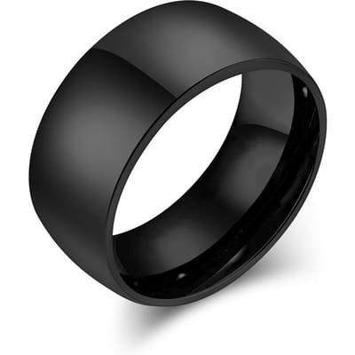 Minimaal Coole Neutrale Stijl High End Glanzende Titanium Staal Staartring Heren en Dames Roestvrijstalen Ring 11# black