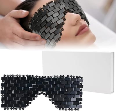 Jade Oogmasker voor Ontspanning en Huidverzorging, Slaapmasker met Jade Stenen voor Vermoeide Ogen en Massage