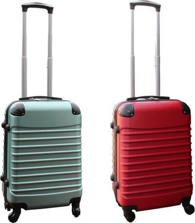 Travelerz kofferset 2 delig ABS handbagage koffers - met cijferslot - 39 liter - groen - rood
