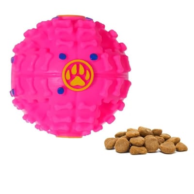 Nobleza Hondenspeelgoed - Snackbal hond - Voedselbal hond - Hondenbal - 7 cm - Roze