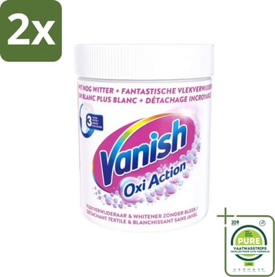 Vanish Oxi Action - Vlekkenverwijderaar Poeder - Zonder Bleek - Witte Was - 550 Gram - Voordeelverpakking - 2 stuks - Vlekkenverwijderaar - Witte Was