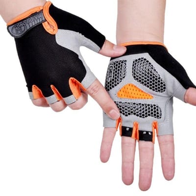 Fietsen Antislip Anti-zweet Heren Dames Halfvinger Handschoenen Ademend Antischok Sport Handschoenen Fiets Fiets Handschoen gray