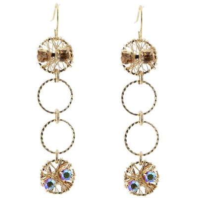 Behave - Goudkleurige oorhangers met ronde accenten - Bohemian festival look