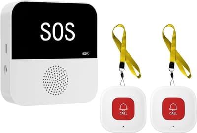 Ouderen SOS Pager - Noodoproep Systeem - Veiligheid Thuis - Draadloze Communicatie - 270 Gram - Zoals Afgebeeld