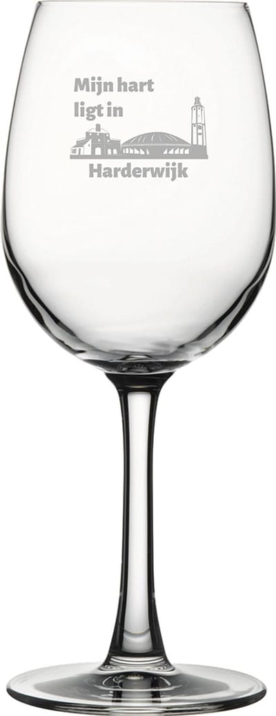 Gegraveerde witte wijnglas 36cl Harderwijk