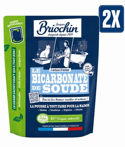 Le Briochin Bicarbonate de Soude Ecocert Multifunctionele Poeder 500 g - Set van 2 Stuks (1 kg Totaal) - Ecocert Gecertificeerd Ecologisch - Made in France - Voordeelverpakking