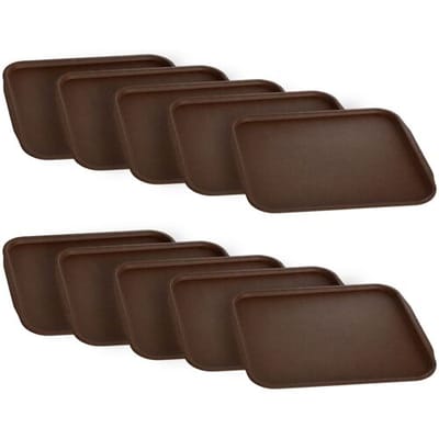 GGM Gastro (10 Stück) Serviertablett - ABS Kunststoff - 530x370mm - Braun