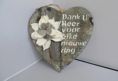 Wandbord Dank U Heer voor elke nieuwe dag.