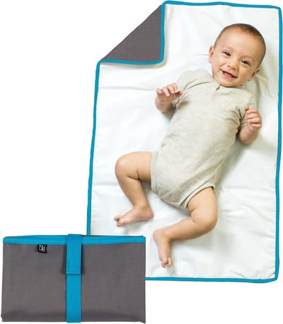 Baby Verschoonmat - Draagbare Mat - Onderweg Verschoonen - Volledig Gevoerd - 19 x 30 Inch - Grijs Teal
