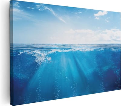 Artaza Canvas Schilderij Onderwater - 30x20 cm - Klein - Wanddecoratie Zeezicht - Muurdecoratie Woonkamer - Schilderijen Op Canvas