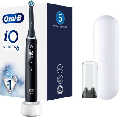Oral-B iO Smile – Elektrische Tandenborstel – Inclusief 2 Ultimate Clean Opzetborstels – Interactief Display – Zwarte Design
