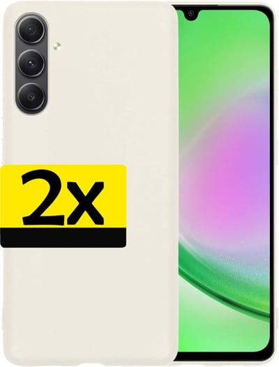 Hoesje - 2 Stuks - Geschikt voor Samsung Galaxy A34 - Sterk & Shockproof - Case Siliconen - Back Cover - Telefoon Hoes - Telefoonhoesjes - Wit